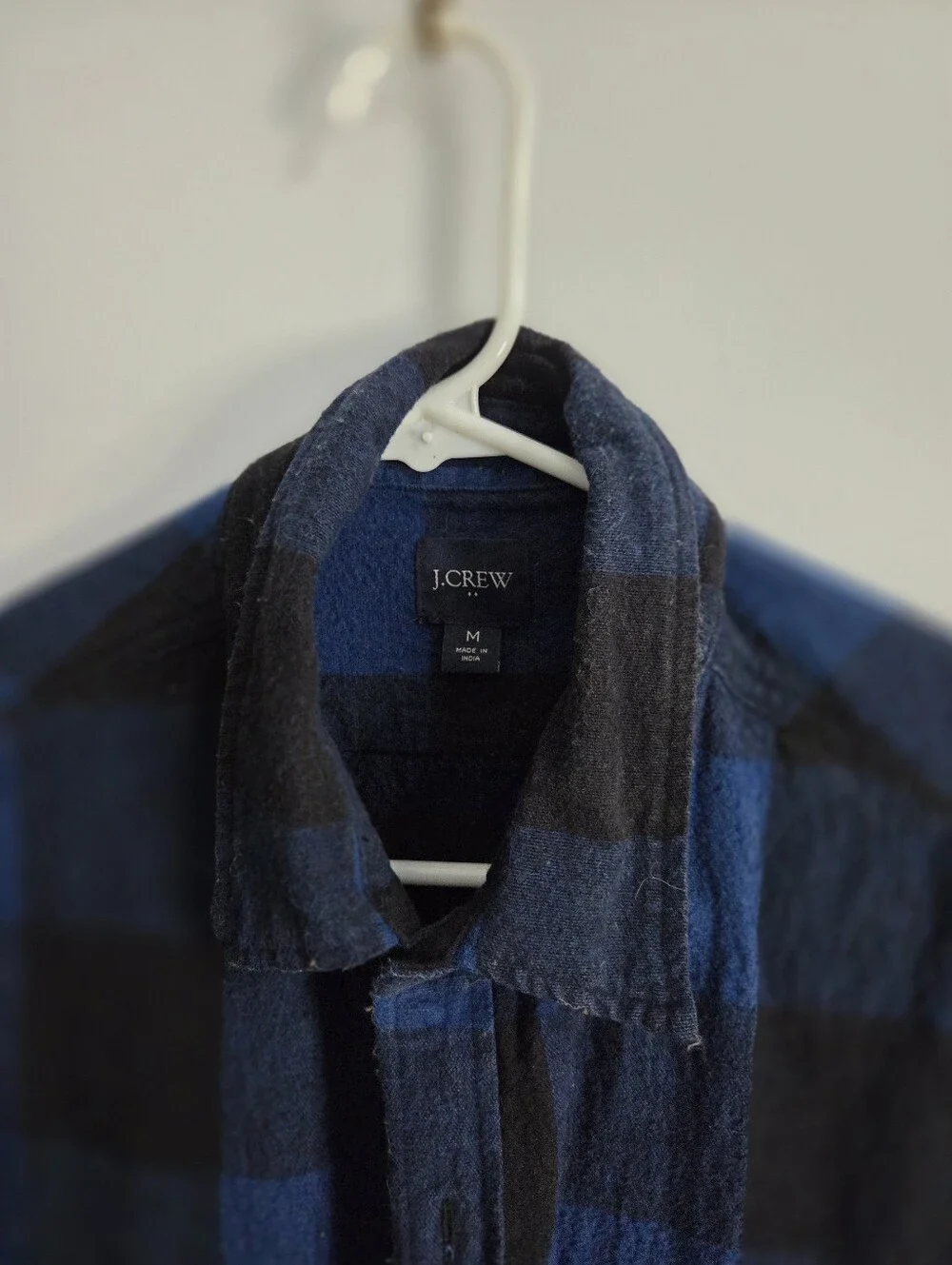 J Crew Flannel Shirt Size Medium. Black And Blue Buffalo Check